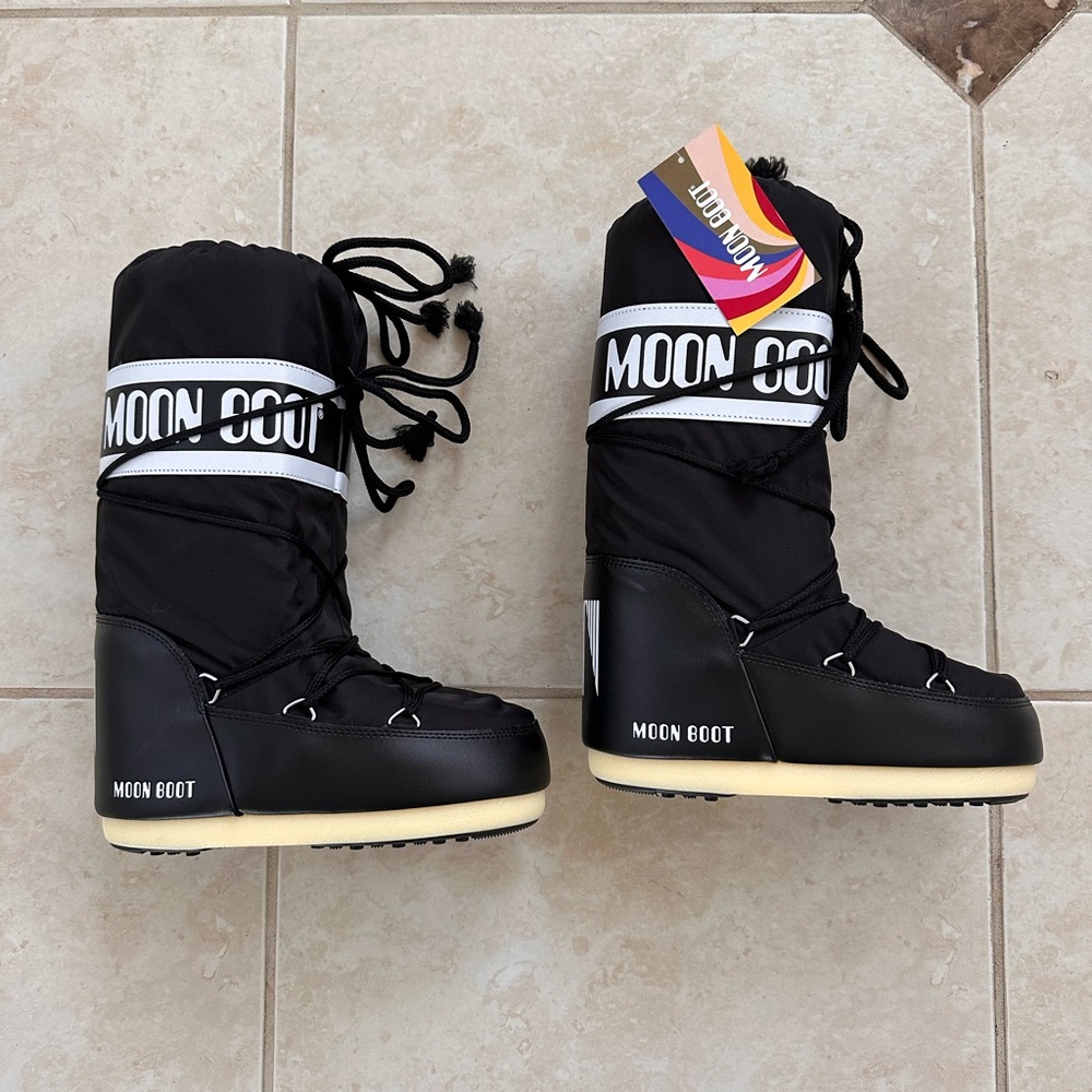 Moon Boot High Womens Ski Nylon Icon Boots Black Size 35/38 US 3.5/6 UK 2.5/5